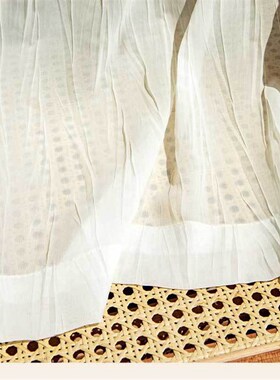 NN0I2022年新款燕尾压皱纱轻奢白色纱帘客厅卧室阳台飘Z窗落地窗