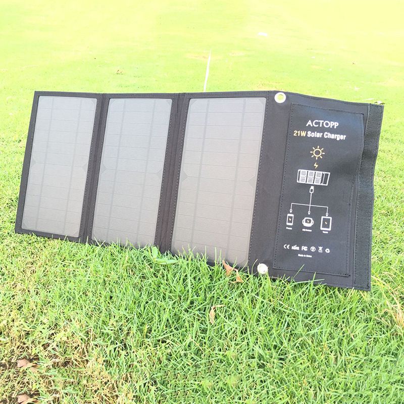 新品Outdoor Portable Folding USB Solar panel power bank Char