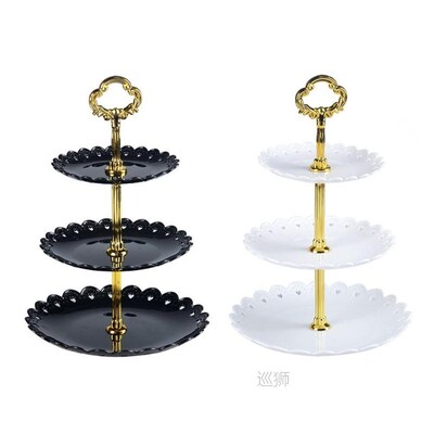 热销31cm 3-Tier Stand Three-layer Fruit Plate Cake Stand Hol