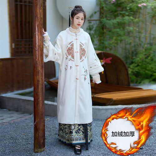 冬季汉服披风女冬加绒加厚斗篷超仙气K学生汉服斗篷保暖中长款