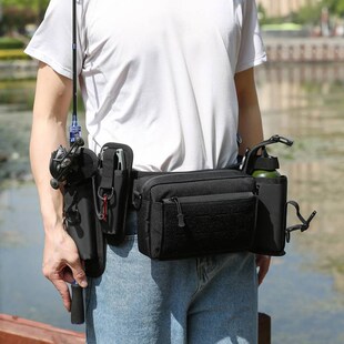 户外多功能战术腰带男士防水路亚腰包骑行迷彩路亚包可插杆新款