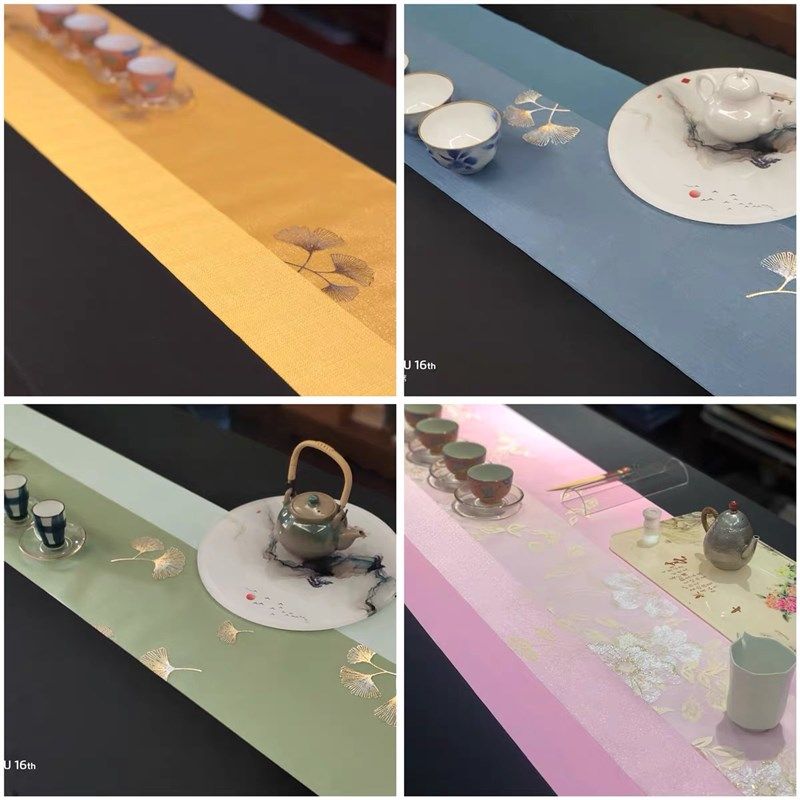 拾茗烫金防水茶席茶桌布中式禅意桌旗茶旗棉麻布艺茶道零配件,居家布艺,桌旗,淘宝优惠券,粉丝福利购,淘宝优惠卷