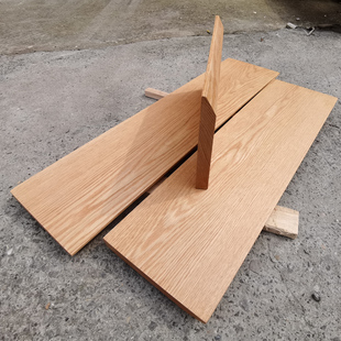 橡木黑胡桃一字隔板置物架实木书架原木木质壁挂电视搁板背景定制