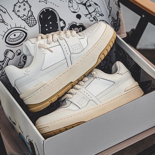 林先森板鞋男厚底增高小众男鞋2024国潮百搭新款面包鞋运动小白鞋