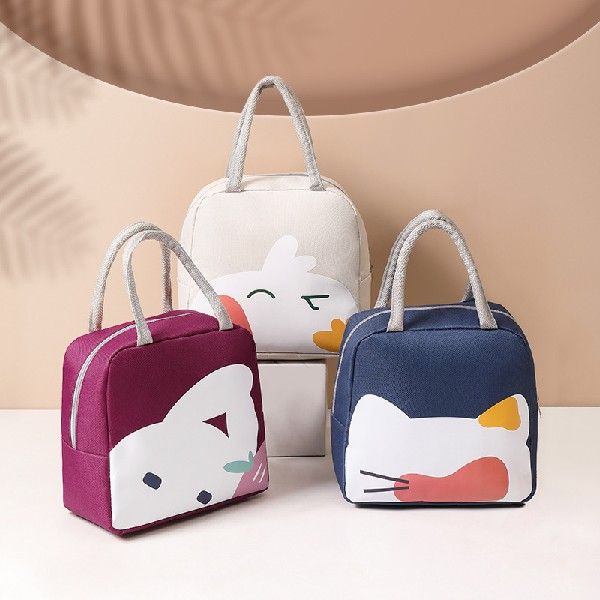 速发New Portable Lunch Bag Cartoon Style Insulated Lunch Box 居家布艺 床头柜盖布 原图主图