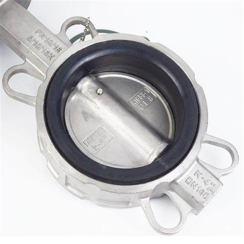 不锈钢涡轮头中线软密封不锈钢304对夹蝶阀橡胶软密封手轮开关阀