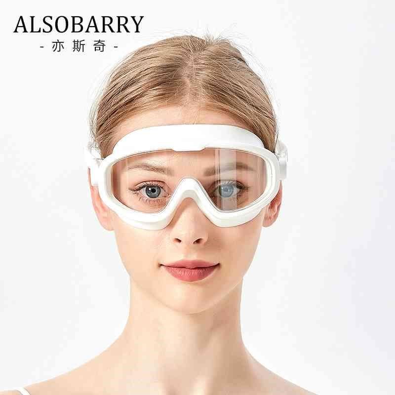 游泳眼镜大框防水防雾高清泳镜泳帽套装备潜水男女平光带度数近视