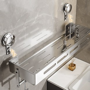 304不锈钢浴室置物架吸盘壁挂式洗漱台洗手间免打孔卫生间收纳架