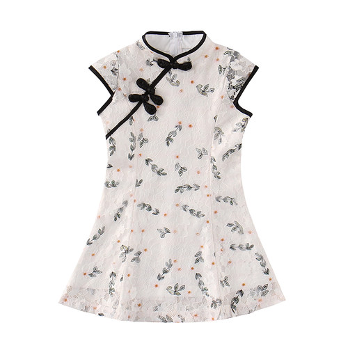 2021夏装新款亲子装旗袍母女装民族风不一样网红洋气蕾丝连衣裙潮