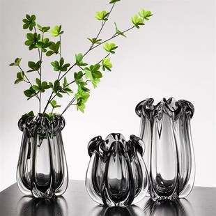 水养玻璃花瓶摆件客厅插花干花透明北欧现代简约轻奢ins风格 餐桌