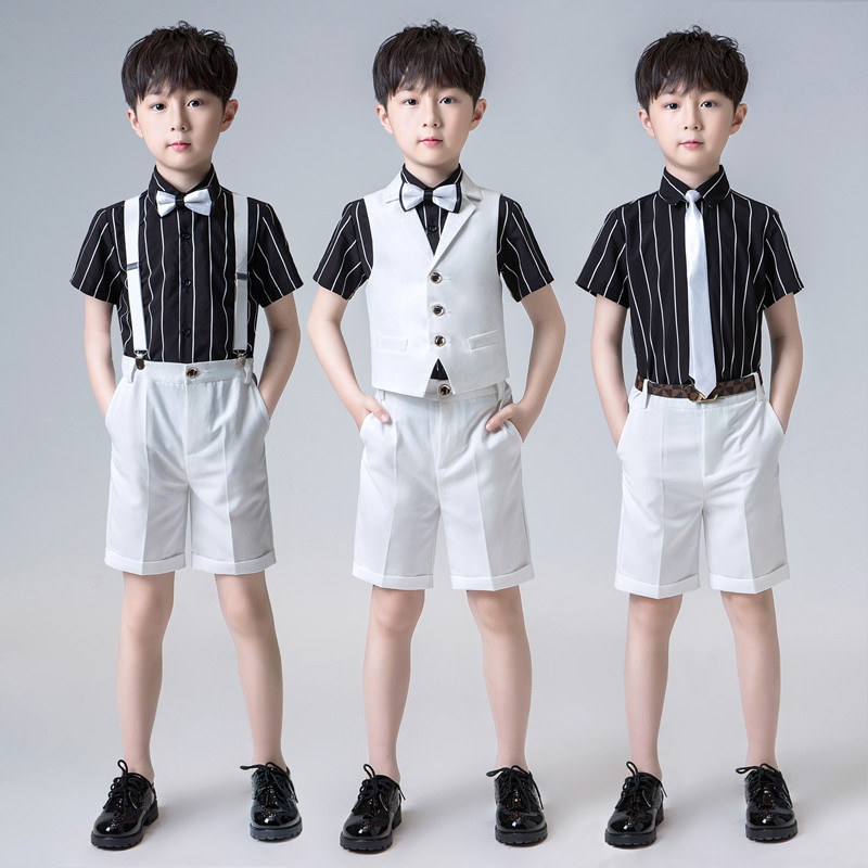 儿童小主持人服装男童夏季男生十岁生日礼服西装套装2023新款正装
