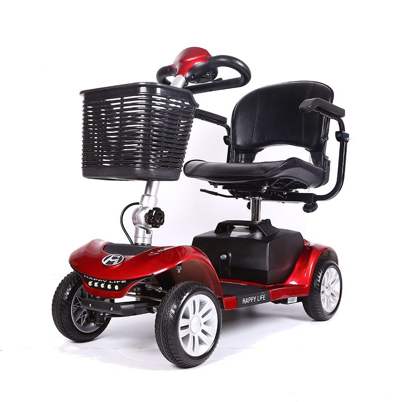 福美F6老年人四轮电动代步车锂电池残疾人助力车带减震轻便可折叠