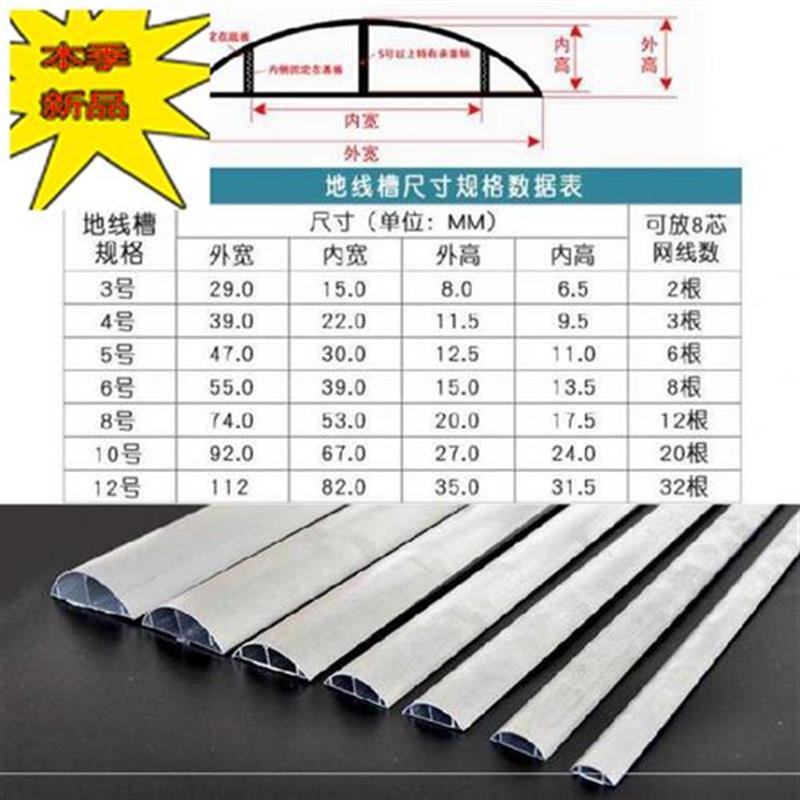 新品明装线槽装饰观地上防踩地面面板F扣条室内R外扣装遮挡u型槽