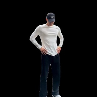 男 高克重小直筒显瘦显高拉链开叉运动卫裤 光膀子哥 350克棉感