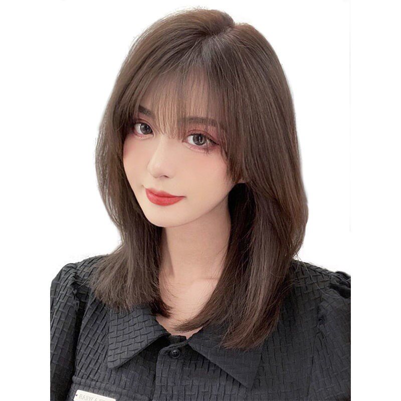 3d空气刘海假发片女头顶补发片遮白发自然前额法式假留流海真发