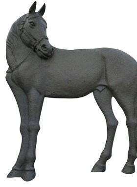 玻璃钢仿铜浮雕马雕塑户外宽窄巷子复H古墙面动物马马头装饰品摆