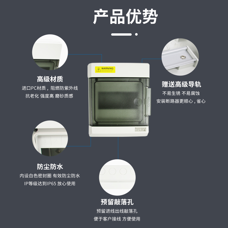 4-36回路防水配电箱家用PC塑料电盒4P空气开关盒多相断路器布线箱