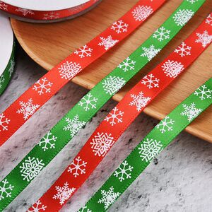 推荐Christmas Ribbon Ribbon 1cm red green snowflake ribbon C