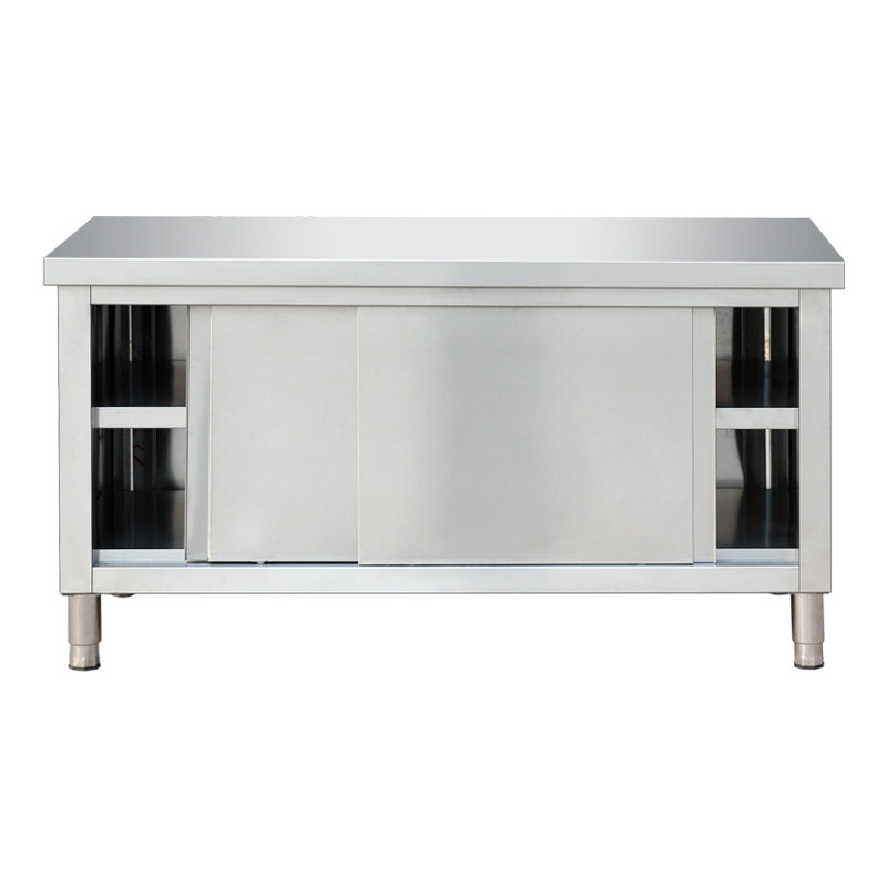 不锈钢焊接工作台厨房操作台面储物柜商用烘焙切菜桌子带拉门案板,家装主材,商用厨房操作台/工作台,淘宝优惠券,粉丝福利购,淘宝优惠卷