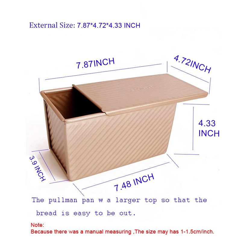 450g Rectangle Loaf Pan with Cover Bread Baking Mould Cake T