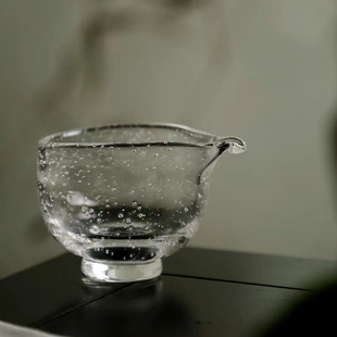 手工气泡琉璃公道杯大容量加厚茶海E创意日式 玻璃公杯防烫分茶器