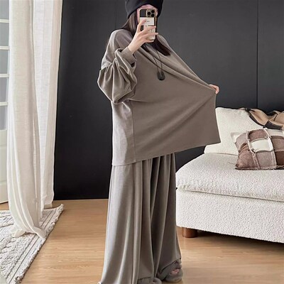 韩版纯色简约德绒睡衣女款秋冬季休闲大码加厚保暖短绒家居服套装