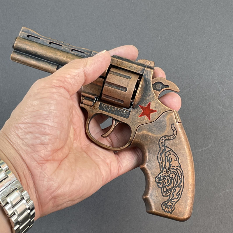 猛虎左轮侧开砸响炮枪全金属儿童玩具枪砸炮枪火炮纸炮枪不可发射