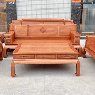 红木沙发全实木沙发格木沙发菠萝格客厅沙发仿古实木五件套整装