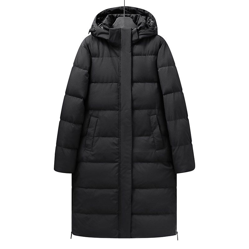 中戏羽绒服校服艺考LOGtO定制情侣超长加厚男女过膝加长羽绒服外