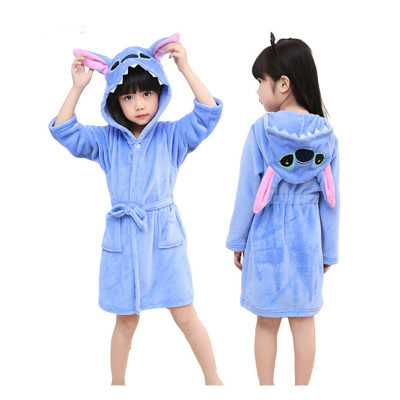 极速Unicorn Robes for Kids Spa Party Girls Bath Robes Blue P