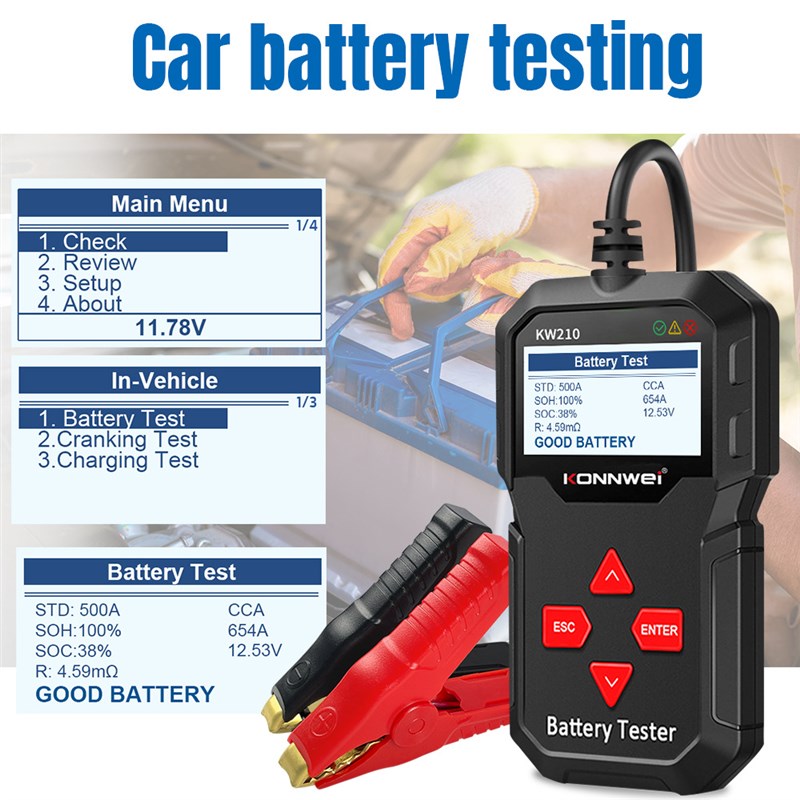 KW210 Handy Car nBattery Analyzer 12V Vehicle Battery Tester