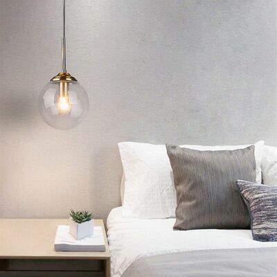 推荐Modern LED Pendant Light Amber Clear Glass Bedside Lamps