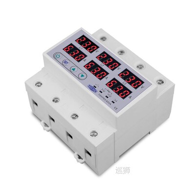 3 Phase 380V Din rail Voltmeter Ammeter adjustable Over and