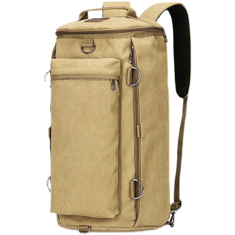 新款背包男大容量户外旅行工装双肩包帆布水桶包超火单肩斜挎手提,箱包皮具/热销女包/男包,双肩背包,淘宝优惠券,粉丝福利购,淘宝优惠卷