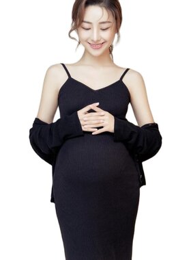 孕妇照服装黑色包身显瘦私房艺术照影楼拍照连体裙装孕妇摄影服装