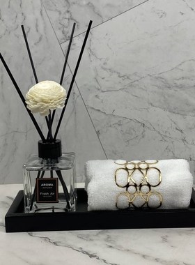 卫生间软装搭配套装样板房陶瓷卫浴展厅样板间装饰品托盘组合摆件