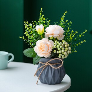 摆件仿真花装饰花卉高档餐厅桌面上放的假话摆设客厅高级空调室内