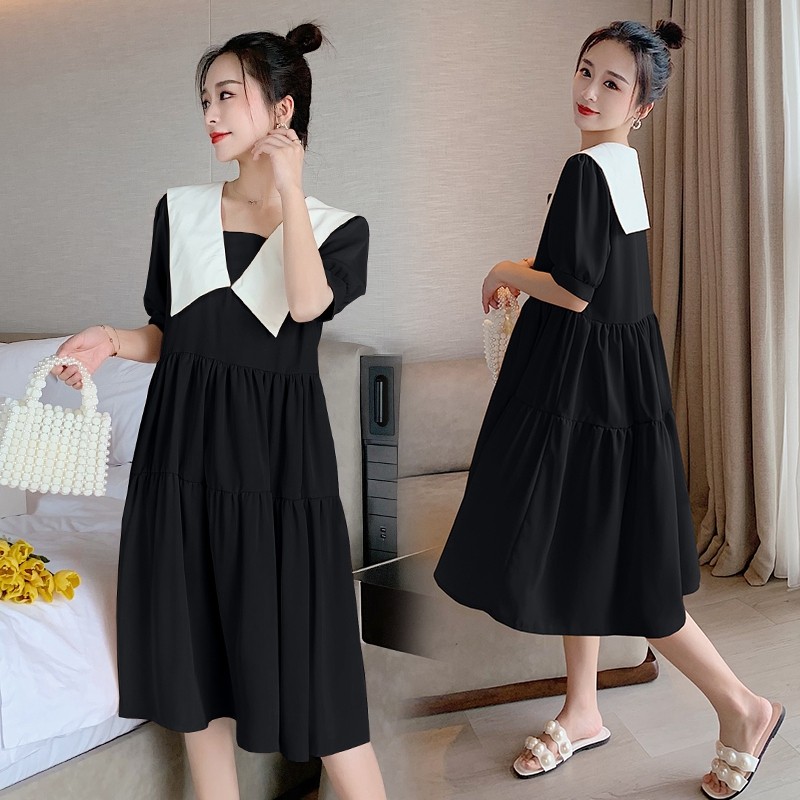 孕妇连衣裙夏装雪纺夏季时尚款2021新款洋气质小个W子宽松显瘦可