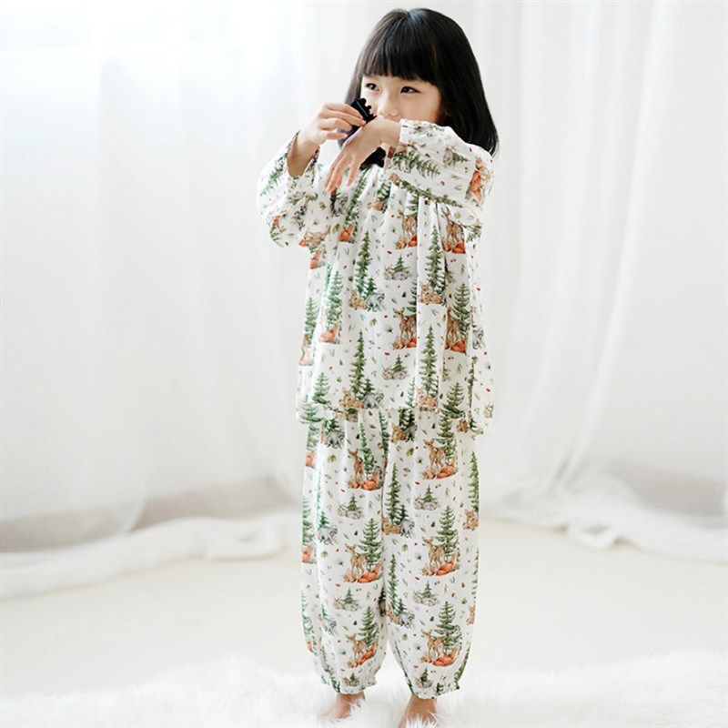 亲子家居服!双层竹棉纱布宝宝空调房睡衣妈妈分体长裤套装薄款,童装/婴儿装/亲子装,家居服套装,淘宝优惠券,粉丝福利购,淘宝优惠卷