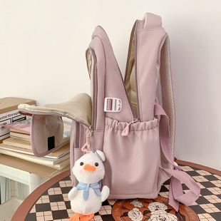 双肩背包可挂行李箱套拉杆书包女2023新款旅行登机背包大容量肩包