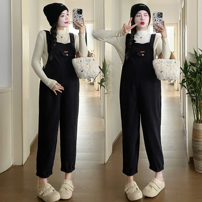 孕妇背带长裤秋冬季2024外穿欧棉绒吊带裤女大码孕妇装小个子冬款,孕妇装/孕产妇用品/营养,孕妇休闲裤,淘宝优惠券,粉丝福利购,淘宝优惠卷