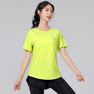 大码瑜伽套装女宽松胖mm健身服短袖跑步运动普拉提专业训练上衣夏
