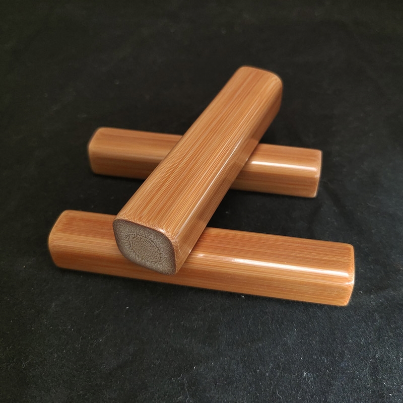 实心竹文玩手把件四方料扁w料三角料高密红皮老料实心玉竹把件