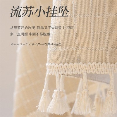 棉麻桌布ins风法式复古圆桌布轻奢高级感茶几餐桌垫台布柜子盖巾