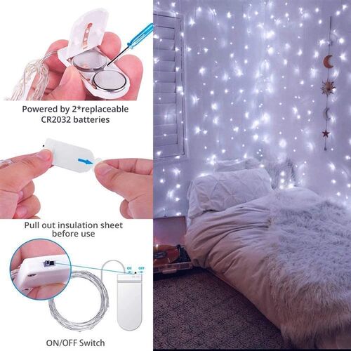 LEADLY Light Garland Led-String-Lights Party-Decor Silver-Wi