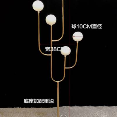 新款婚庆道具g发光路引灯奶白圆球路引电镀铁艺架婚礼舞台迎宾装