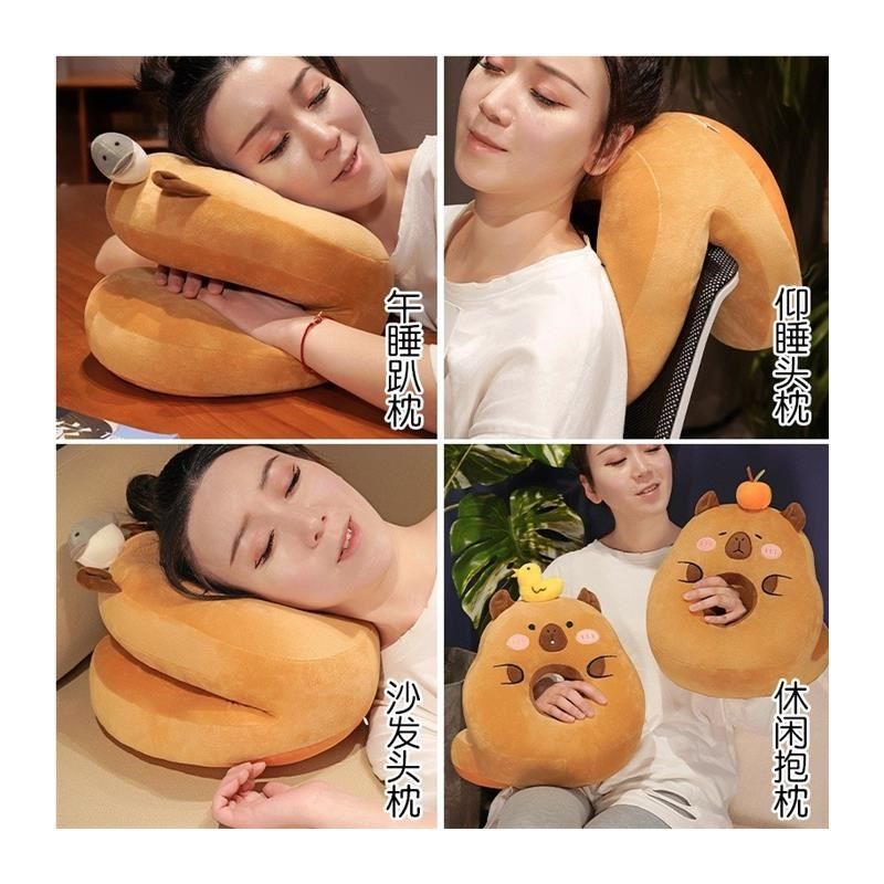水豚午睡枕办公室午睡神器学生午休趴枕桌上儿童趴睡枕睡觉抱枕女,居家布艺,午睡枕,淘宝优惠券,粉丝福利购,淘宝优惠卷