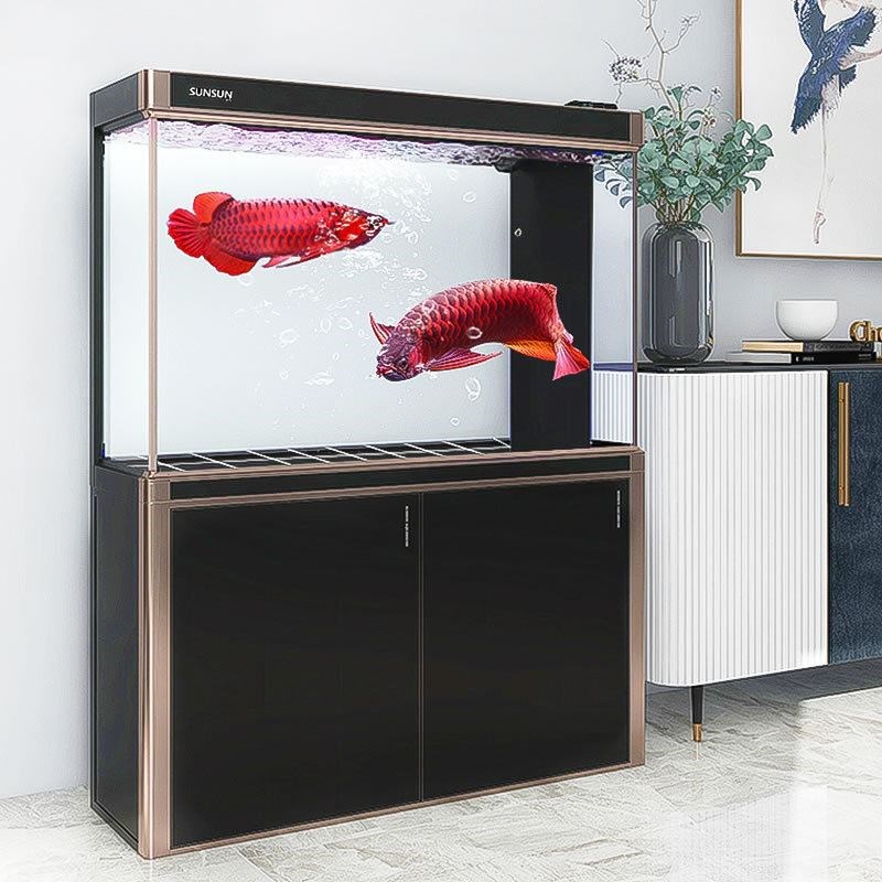 大型鱼缸水族箱流线型家用玻璃中型生态缸 下过滤底滤鱼缸