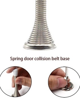 1Pcs Rubber Cap Metal Door Stops Spring Stopper Wall Mounted