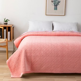 绗缝被一面绒一面棉盖毯牛奶绒铺沙发 韩国宝宝绒床盖冬季 保暖加厚
